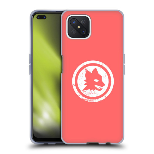 AS Roma Crest Graphics Pink Distressed Soft Gel Case for OPPO Reno4 Z 5G