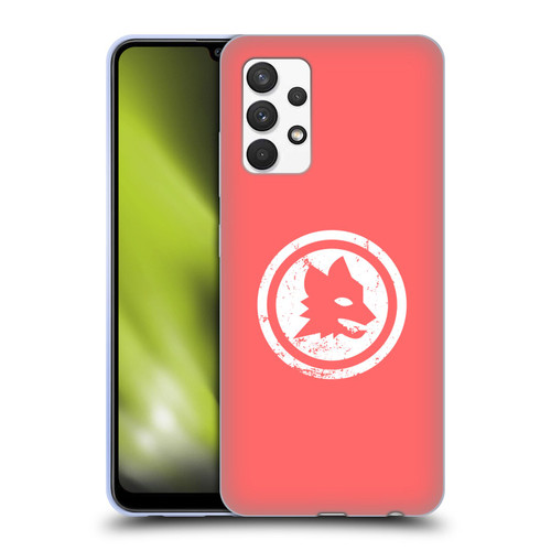 AS Roma Crest Graphics Pink Distressed Soft Gel Case for Samsung Galaxy A32 (2021)