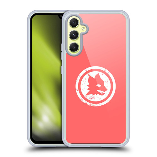 AS Roma Crest Graphics Pink Distressed Soft Gel Case for Samsung Galaxy A34 5G