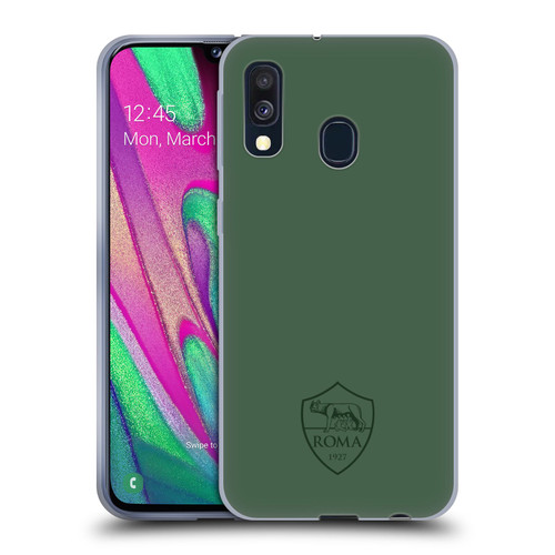 AS Roma Crest Graphics Full Colour Green Soft Gel Case for Samsung Galaxy A40 (2019)