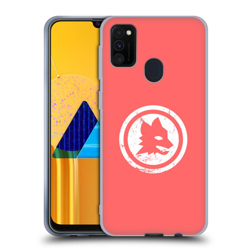 AS Roma Crest Graphics Pink Distressed Soft Gel Case for Samsung Galaxy M30s (2019)/M21 (2020)