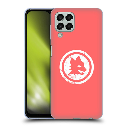 AS Roma Crest Graphics Pink Distressed Soft Gel Case for Samsung Galaxy M33 (2022)