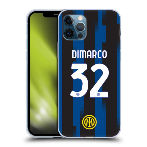 Fc Internazionale Milano 2023/24 Players Home Kit Federico Dimarco Soft Gel Case for Apple iPhone 12 / iPhone 12 Pro