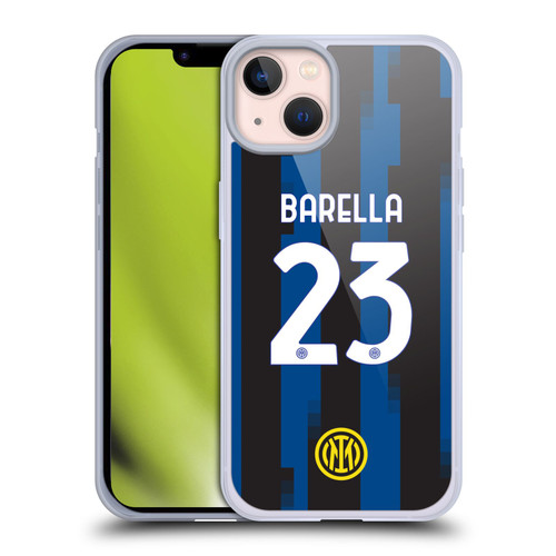 Fc Internazionale Milano 2023/24 Players Home Kit Nicolò Barella Soft Gel Case for Apple iPhone 13
