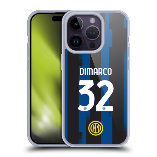 Fc Internazionale Milano 2023/24 Players Home Kit Federico Dimarco Soft Gel Case for Apple iPhone 14 Pro