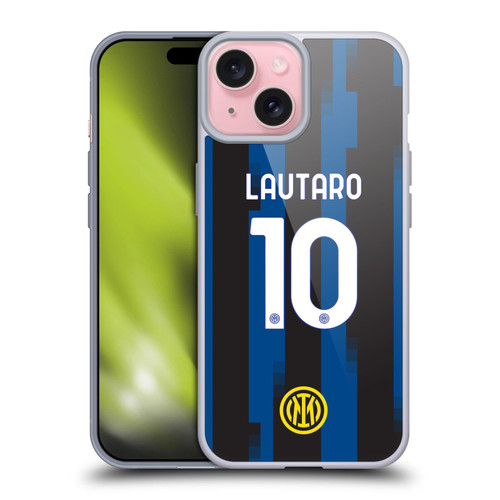 Fc Internazionale Milano 2023/24 Players Home Kit Lautaro Martínez Soft Gel Case for Apple iPhone 15
