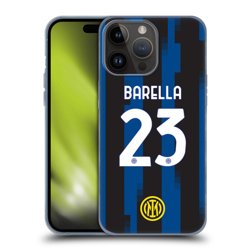 Fc Internazionale Milano 2023/24 Players Home Kit Nicolò Barella Soft Gel Case for Apple iPhone 15 Pro Max