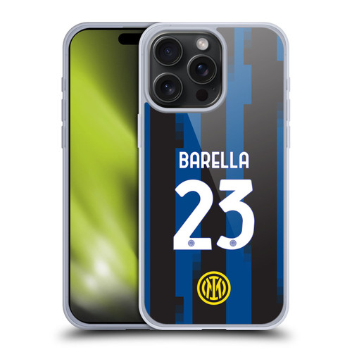 Fc Internazionale Milano 2023/24 Players Home Kit Nicolò Barella Soft Gel Case for Apple iPhone 15 Pro Max