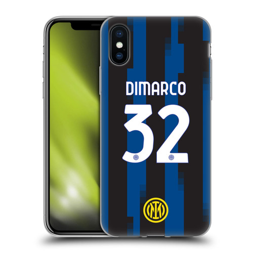 Fc Internazionale Milano 2023/24 Players Home Kit Federico Dimarco Soft Gel Case for Apple iPhone X / iPhone XS