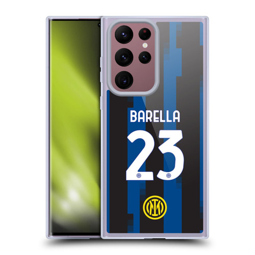 Fc Internazionale Milano 2023/24 Players Home Kit Nicolò Barella Soft Gel Case for Samsung Galaxy S22 Ultra 5G