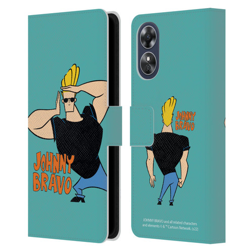 Johnny Bravo Graphics Character Leather Book Wallet Case Cover For OPPO A17