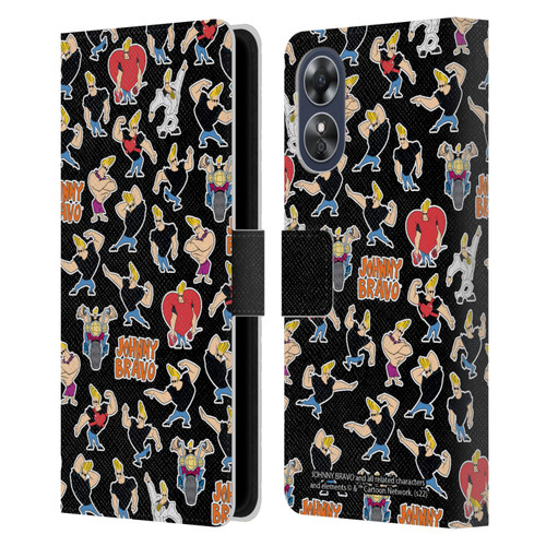 Johnny Bravo Graphics Pattern Leather Book Wallet Case Cover For OPPO A17