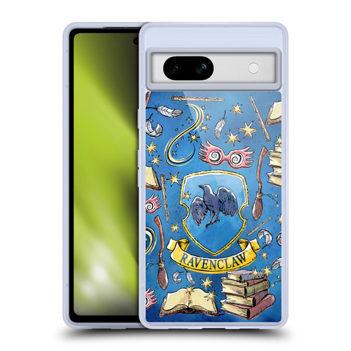 Harry Potter Deathly Hallows XIII Ravenclaw Pattern Soft Gel Case for Google Pixel 7a