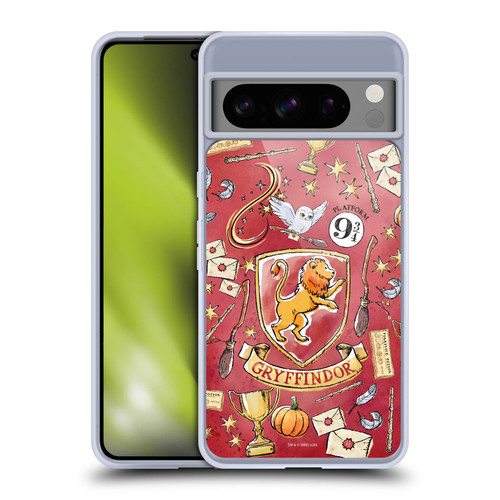 Harry Potter Deathly Hallows XIII Gryffindor Pattern Soft Gel Case for Google Pixel 8 Pro