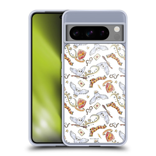 Harry Potter Deathly Hallows XIII Hedwig Owl Pattern Soft Gel Case for Google Pixel 8 Pro