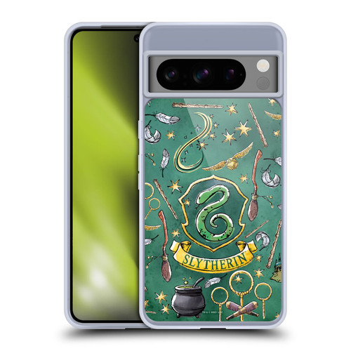 Harry Potter Deathly Hallows XIII Slytherin Pattern Soft Gel Case for Google Pixel 8 Pro