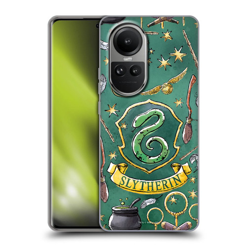Harry Potter Deathly Hallows XIII Slytherin Pattern Soft Gel Case for OPPO Reno10 5G / Reno10 Pro 5G