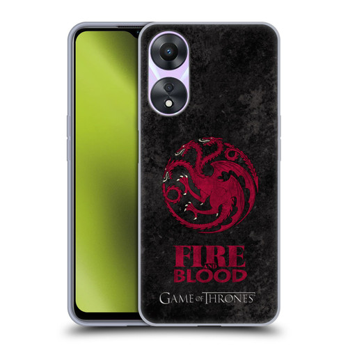 HBO Game of Thrones Dark Distressed Look Sigils Targaryen Soft Gel Case for OPPO A78 5G