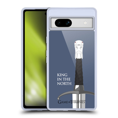 HBO Game of Thrones Graphics Longclaw King North Soft Gel Case for Google Pixel 7a