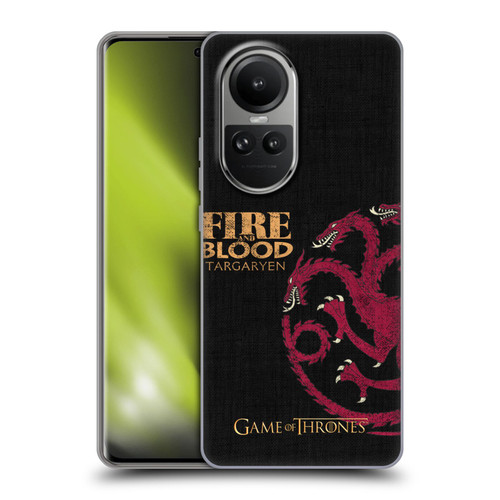 HBO Game of Thrones House Mottos Targaryen Soft Gel Case for OPPO Reno10 5G / Reno10 Pro 5G