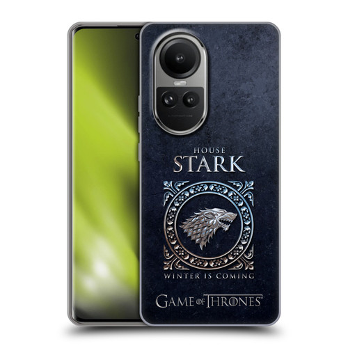 HBO Game of Thrones Metallic Sigils Stark Soft Gel Case for OPPO Reno10 5G / Reno10 Pro 5G