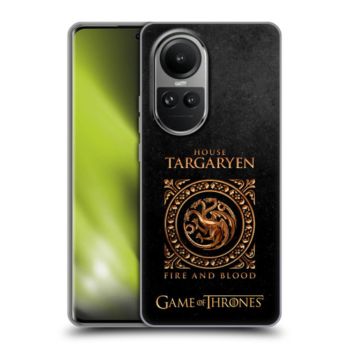 HBO Game of Thrones Metallic Sigils Targaryen Soft Gel Case for OPPO Reno10 5G / Reno10 Pro 5G