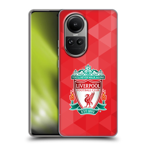 Liverpool Football Club Crest 1 Red Geometric 1 Soft Gel Case for OPPO Reno10 5G / Reno10 Pro 5G