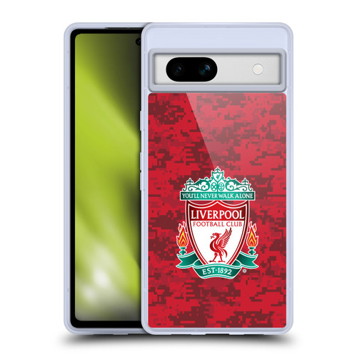 Liverpool Football Club Digital Camouflage Home Red Crest Soft Gel Case for Google Pixel 7a