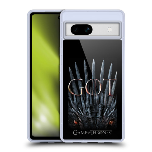 HBO Game of Thrones Season 8 Key Art Dragon Throne Soft Gel Case for Google Pixel 7a