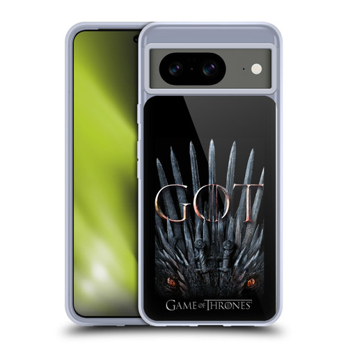 HBO Game of Thrones Season 8 Key Art Dragon Throne Soft Gel Case for Google Pixel 8