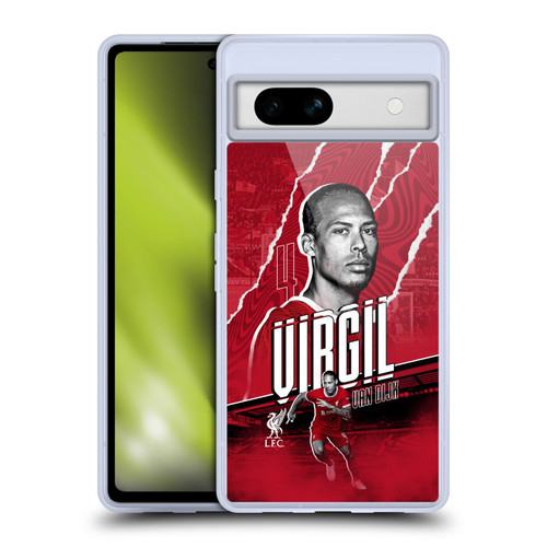 Liverpool Football Club 2023/24 First Team Virgil van Dijk Soft Gel Case for Google Pixel 7a