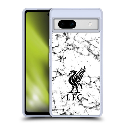 Liverpool Football Club Marble Black Liver Bird Soft Gel Case for Google Pixel 7a