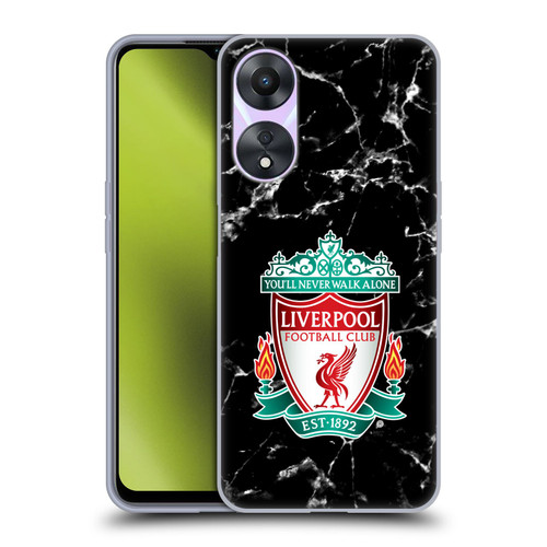 Liverpool Football Club Marble Black Crest Soft Gel Case for OPPO A78 4G