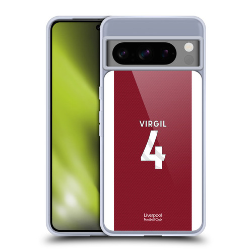 Liverpool Football Club 2023/24 Players Home Kit Virgil van Dijk Soft Gel Case for Google Pixel 8 Pro