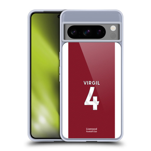 Liverpool Football Club 2023/24 Players Home Kit Virgil van Dijk Soft Gel Case for Google Pixel 8 Pro