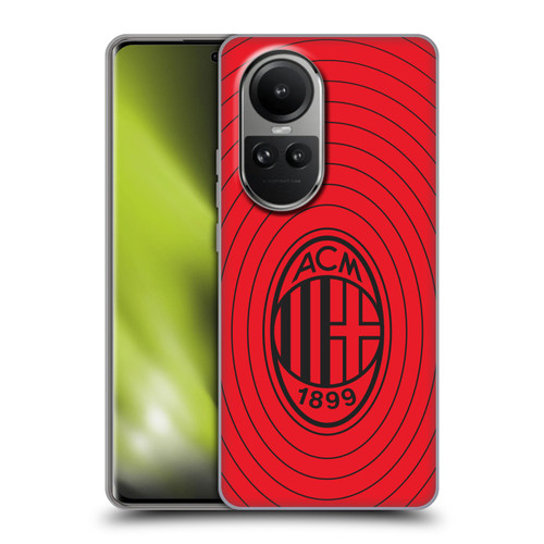 AC Milan Art Red And Black Soft Gel Case for OPPO Reno10 5G / Reno10 Pro 5G