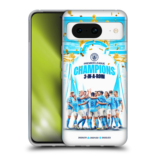 Manchester City Man City FC 2023 Champions Team Poster Soft Gel Case for Google Pixel 8
