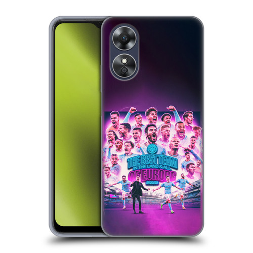 Manchester City Man City FC 2023 Champions of Europe Team Graphics Soft Gel Case for OPPO A17