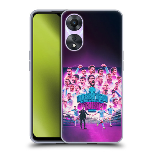 Manchester City Man City FC 2023 Champions of Europe Team Graphics Soft Gel Case for OPPO A78 4G