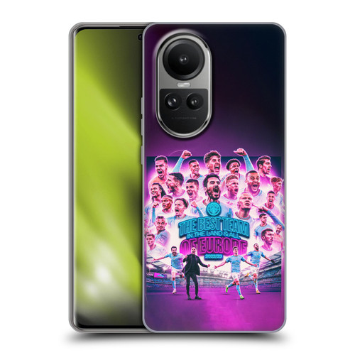 Manchester City Man City FC 2023 Champions of Europe Team Graphics Soft Gel Case for OPPO Reno10 5G / Reno10 Pro 5G