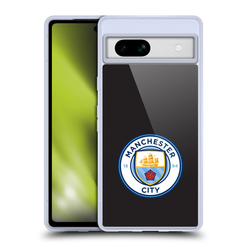Manchester City Man City FC Badge Black Full Colour Soft Gel Case for Google Pixel 7a