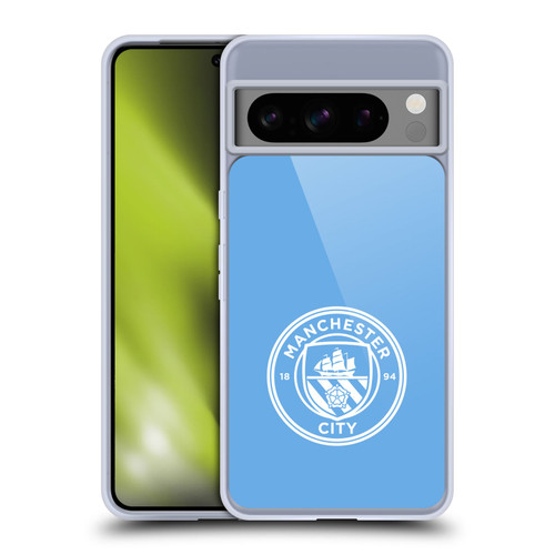 Manchester City Man City FC Badge Blue White Mono Soft Gel Case for Google Pixel 8 Pro