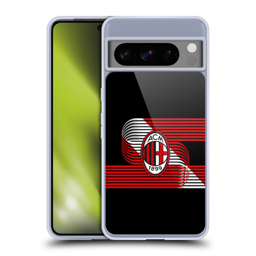 AC Milan Crest Patterns Diagonal Soft Gel Case for Google Pixel 8 Pro