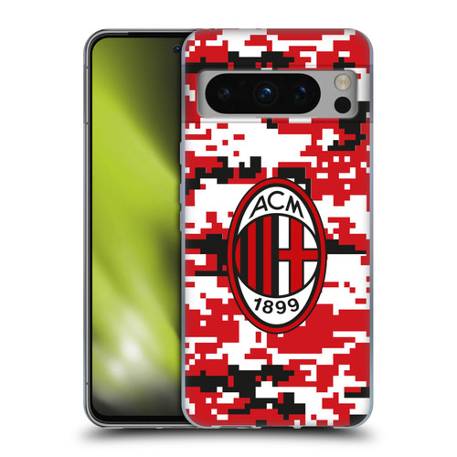 AC Milan Crest Patterns Digital Camouflage Soft Gel Case for Google Pixel 8 Pro