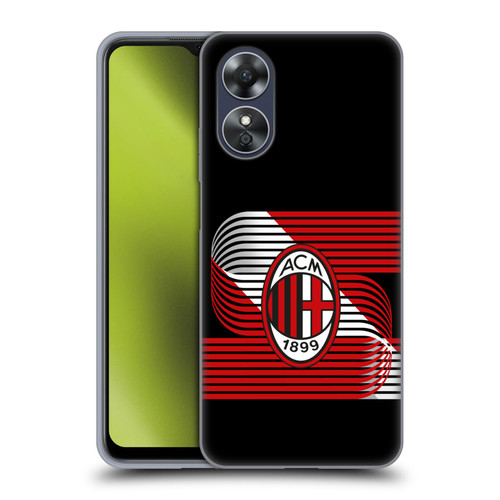 AC Milan Crest Patterns Diagonal Soft Gel Case for OPPO A17