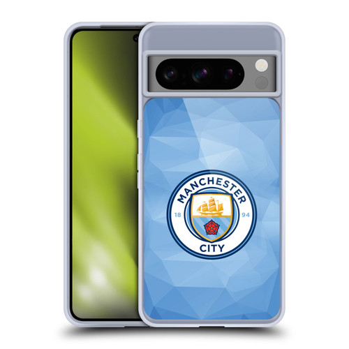Manchester City Man City FC Badge Geometric Blue Full Colour Soft Gel Case for Google Pixel 8 Pro