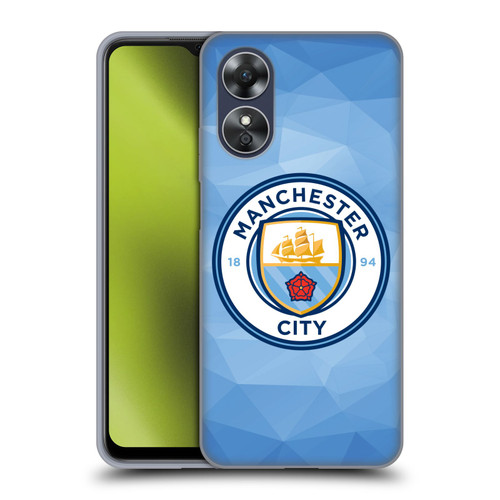 Manchester City Man City FC Badge Geometric Blue Full Colour Soft Gel Case for OPPO A17