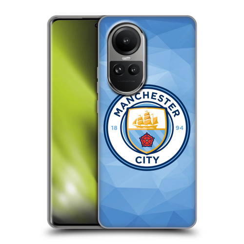 Manchester City Man City FC Badge Geometric Blue Full Colour Soft Gel Case for OPPO Reno10 5G / Reno10 Pro 5G