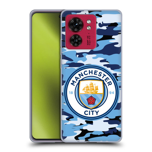 Manchester City Man City FC Badge Camou Blue Moon Soft Gel Case for Motorola Moto Edge 40