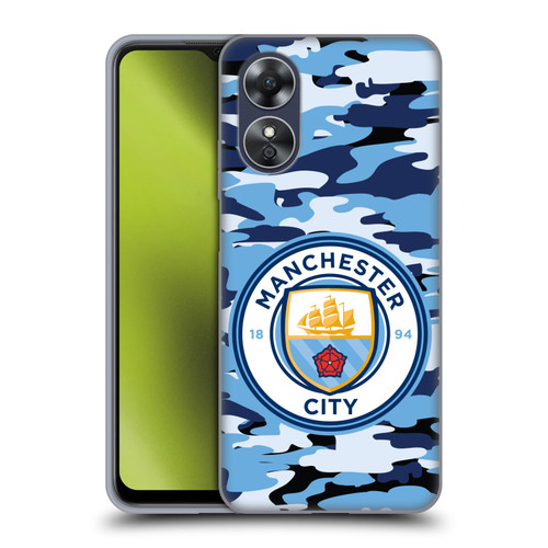 Manchester City Man City FC Badge Camou Blue Moon Soft Gel Case for OPPO A17